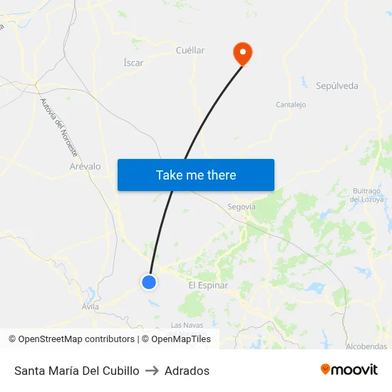 Santa María Del Cubillo to Adrados map