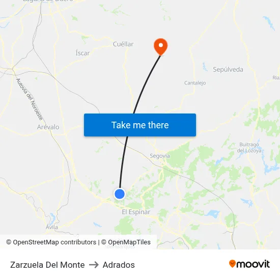 Zarzuela Del Monte to Adrados map