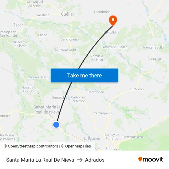Santa María La Real De Nieva to Adrados map