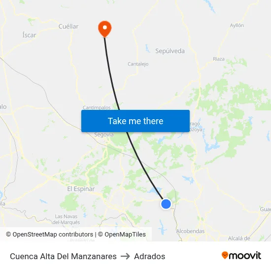 Cuenca Alta Del Manzanares to Adrados map