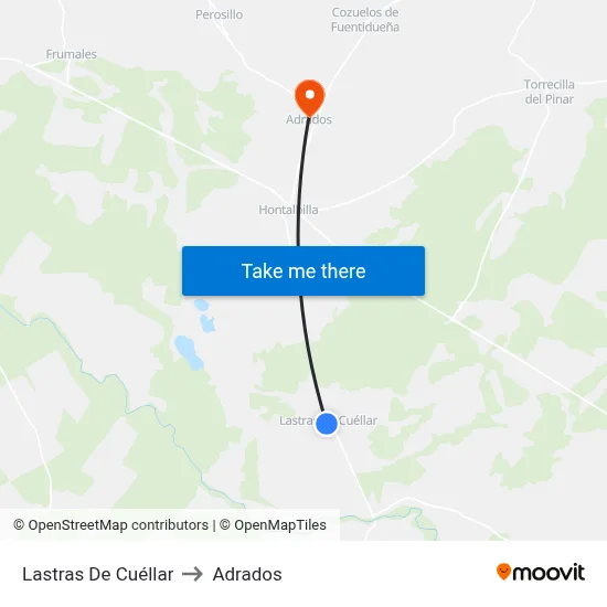 Lastras De Cuéllar to Adrados map