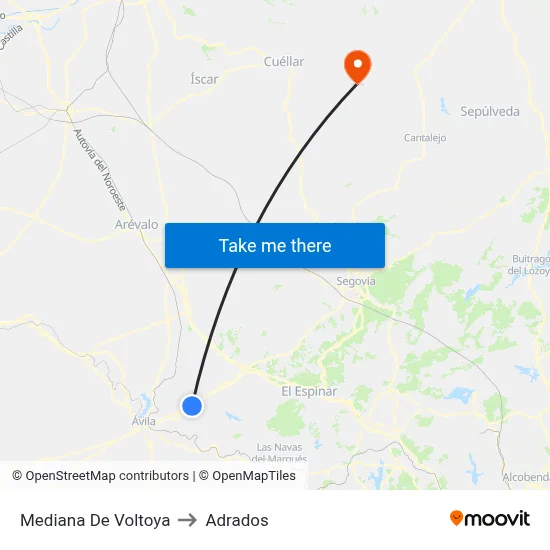 Mediana De Voltoya to Adrados map