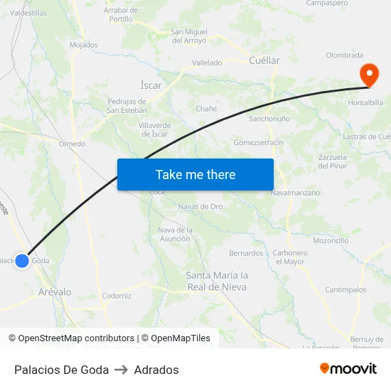 Palacios De Goda to Adrados map