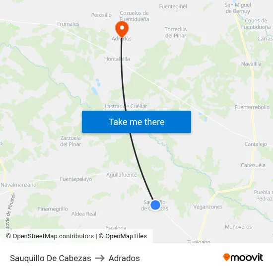 Sauquillo De Cabezas to Adrados map