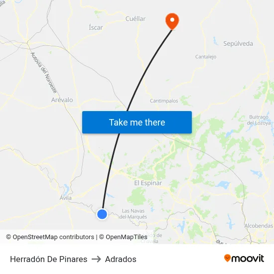 Herradón De Pinares to Adrados map