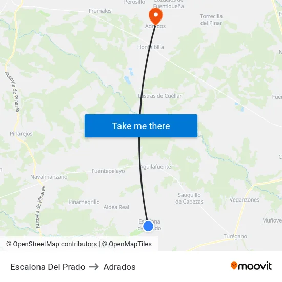 Escalona Del Prado to Adrados map