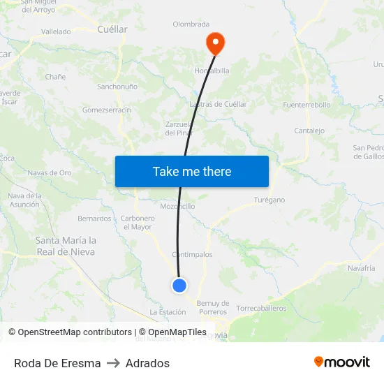 Roda De Eresma to Adrados map