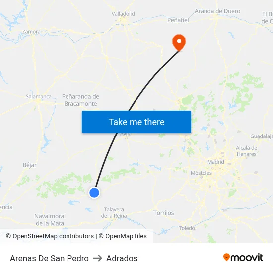 Arenas De San Pedro to Adrados map