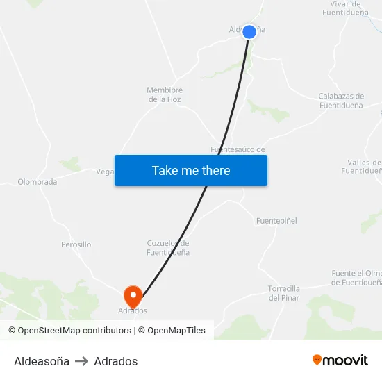 Aldeasoña to Adrados map