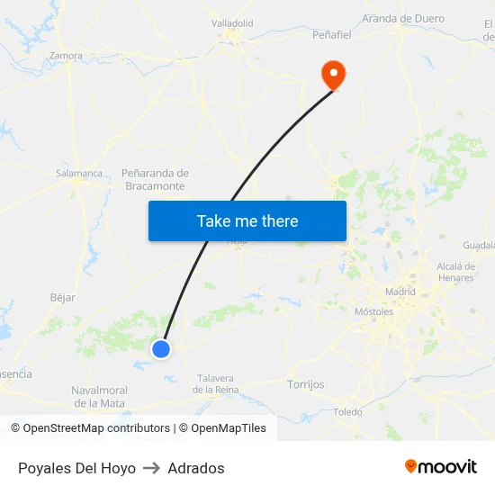 Poyales Del Hoyo to Adrados map