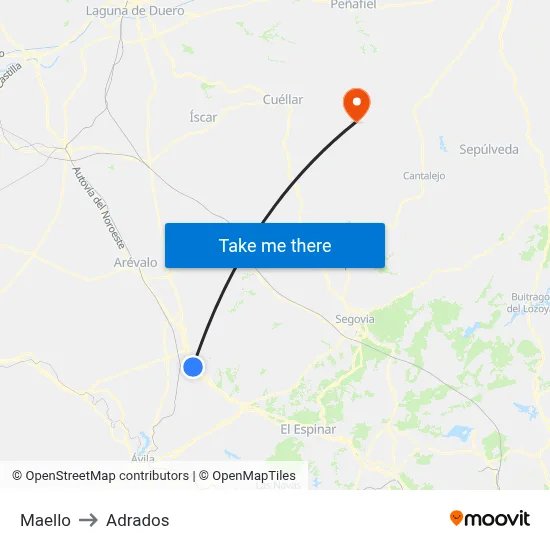 Maello to Adrados map