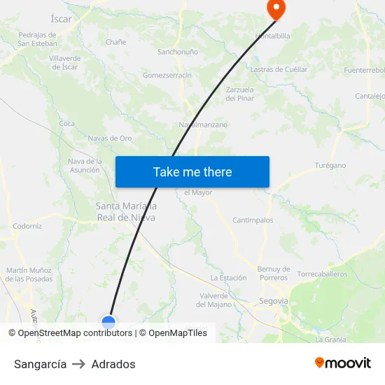 Sangarcía to Adrados map