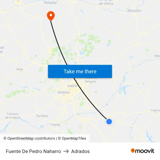Fuente De Pedro Naharro to Adrados map