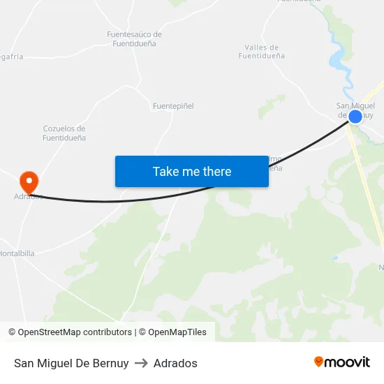 San Miguel De Bernuy to Adrados map