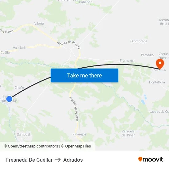 Fresneda De Cuéllar to Adrados map