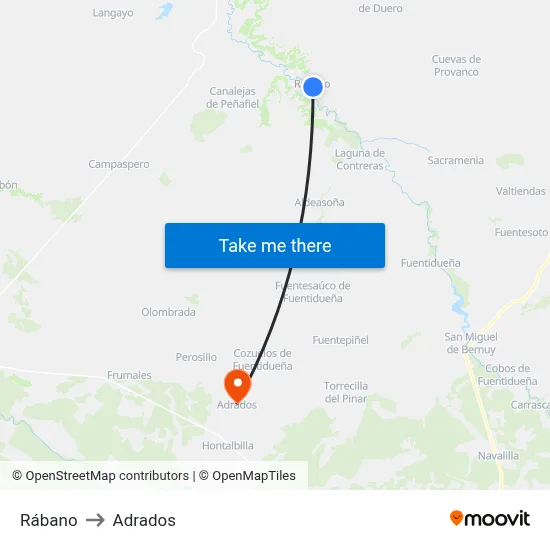 Rábano to Adrados map