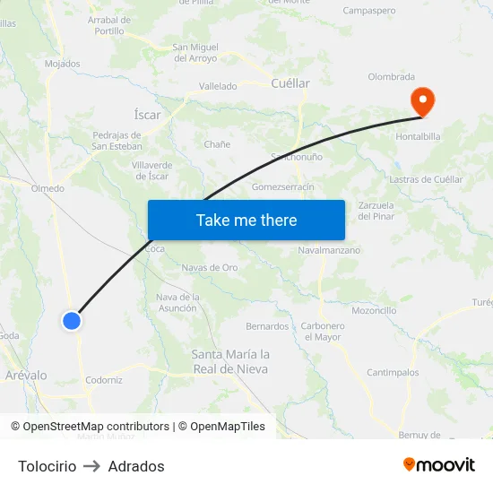 Tolocirio to Adrados map