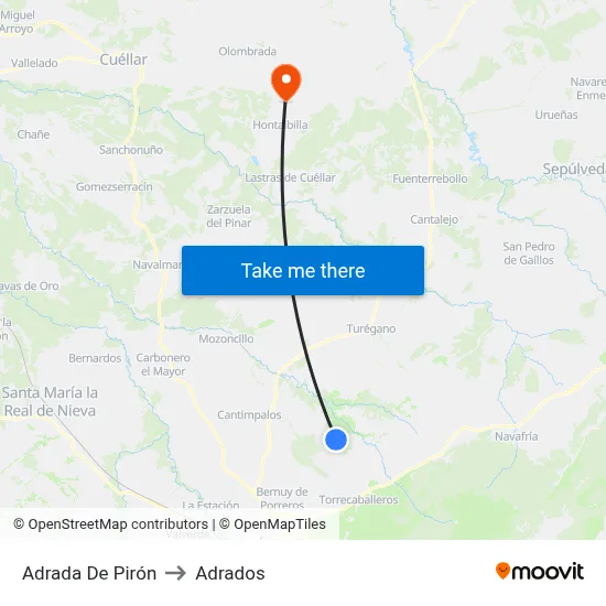 Adrada De Pirón to Adrados map