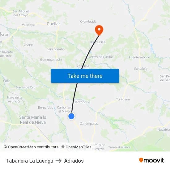 Tabanera La Luenga to Adrados map