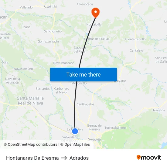 Hontanares De Eresma to Adrados map