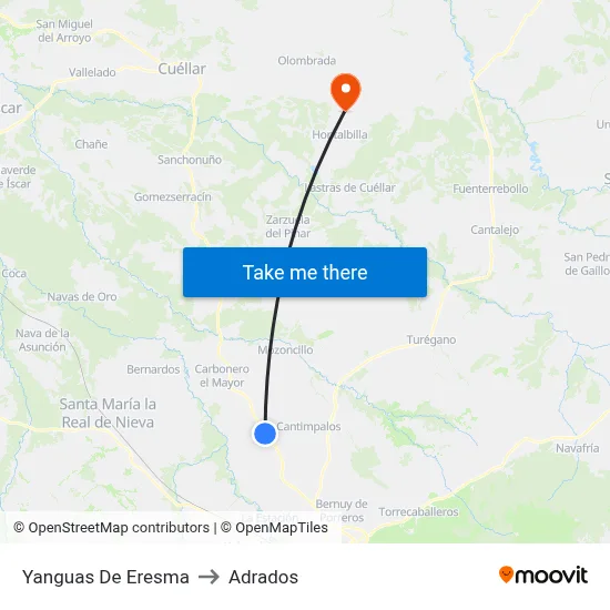 Yanguas De Eresma to Adrados map