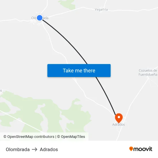 Olombrada to Adrados map