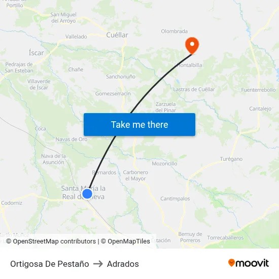 Ortigosa De Pestaño to Adrados map