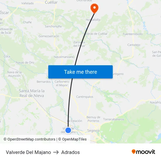 Valverde Del Majano to Adrados map