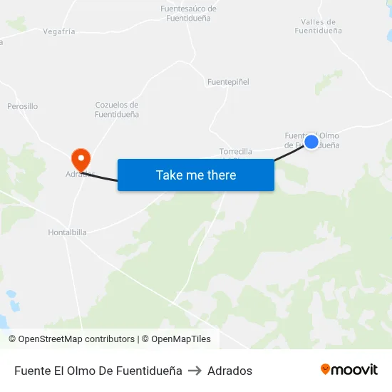 Fuente El Olmo De Fuentidueña to Adrados map
