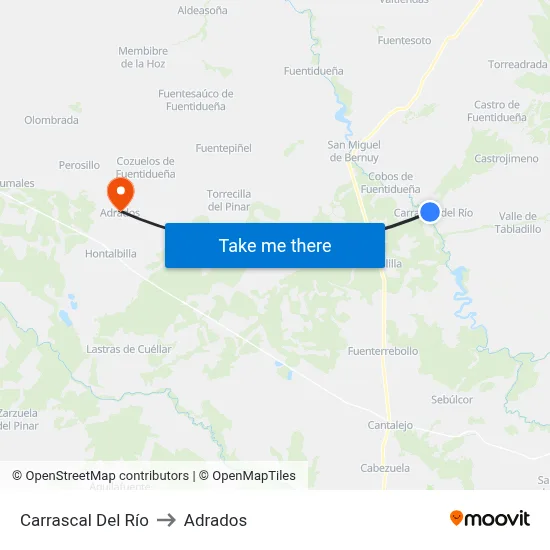 Carrascal Del Río to Adrados map