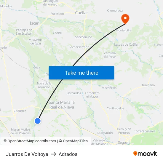 Juarros De Voltoya to Adrados map