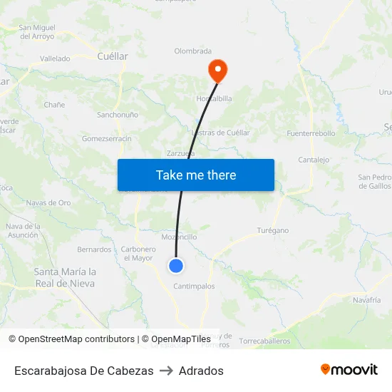 Escarabajosa De Cabezas to Adrados map