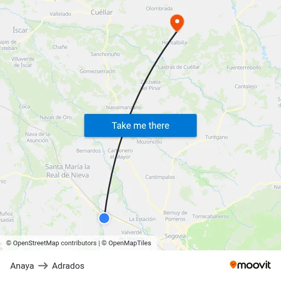 Anaya to Adrados map