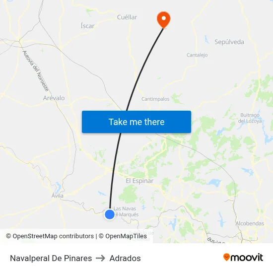 Navalperal De Pinares to Adrados map