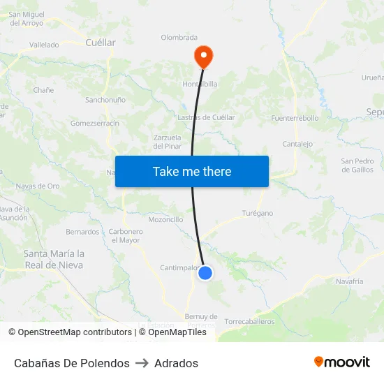Cabañas De Polendos to Adrados map