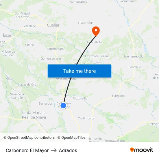 Carbonero El Mayor to Adrados map