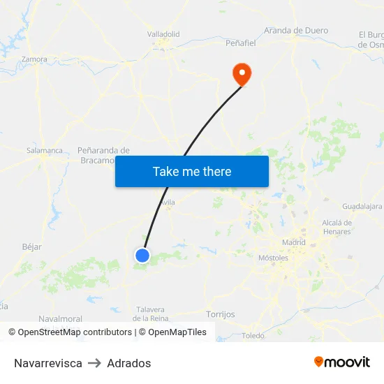 Navarrevisca to Adrados map