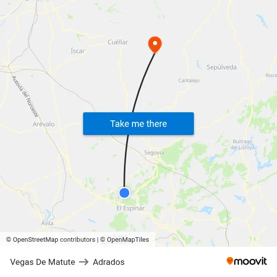 Vegas De Matute to Adrados map