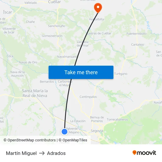 Martín Miguel to Adrados map