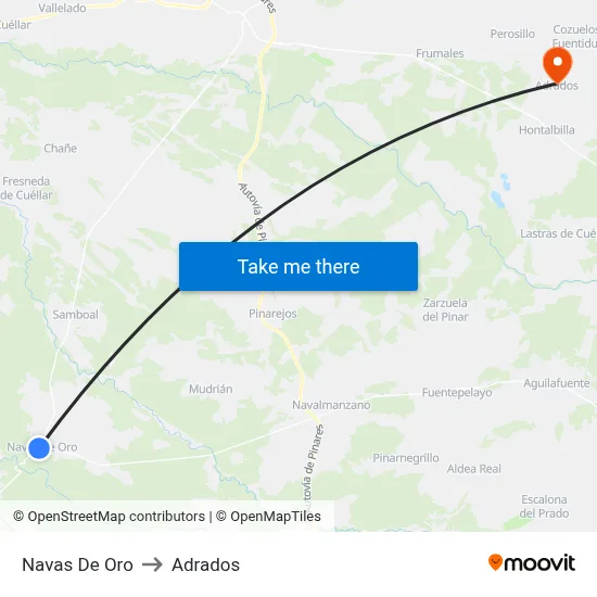 Navas De Oro to Adrados map