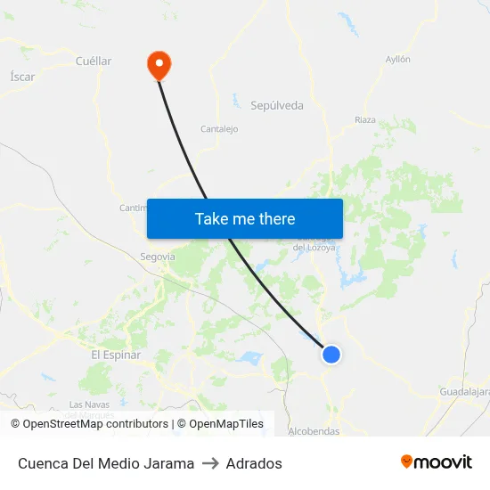 Cuenca Del Medio Jarama to Adrados map