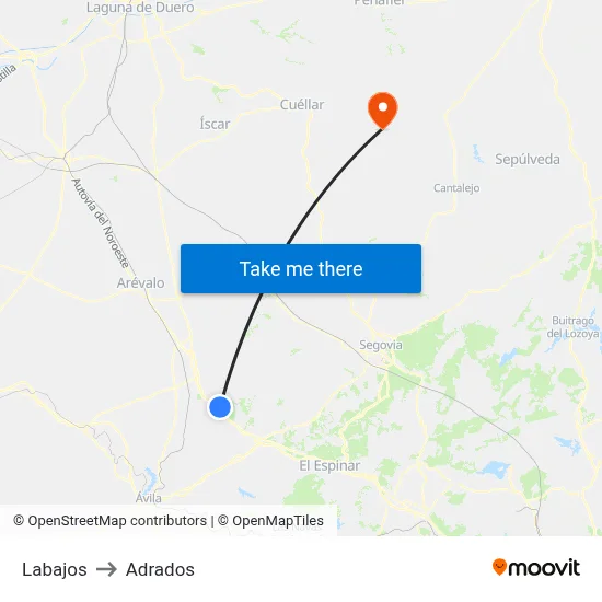 Labajos to Adrados map