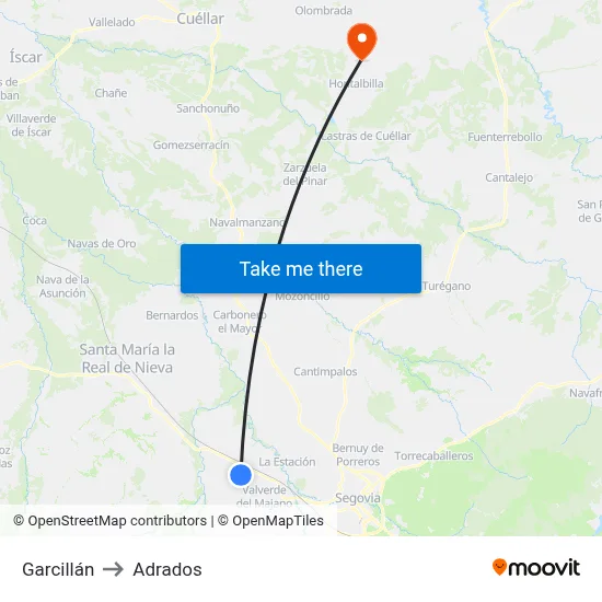 Garcillán to Adrados map