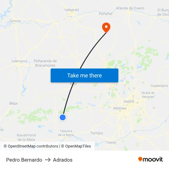 Pedro Bernardo to Adrados map
