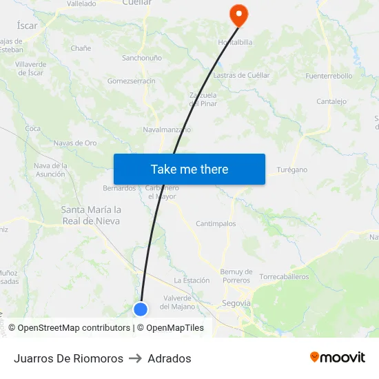 Juarros De Riomoros to Adrados map