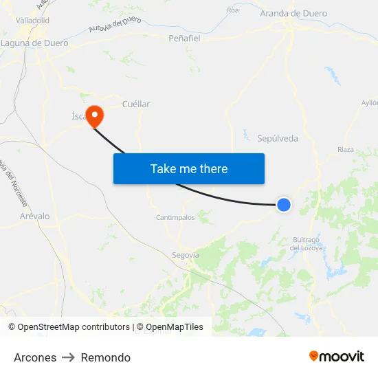 Arcones to Remondo map