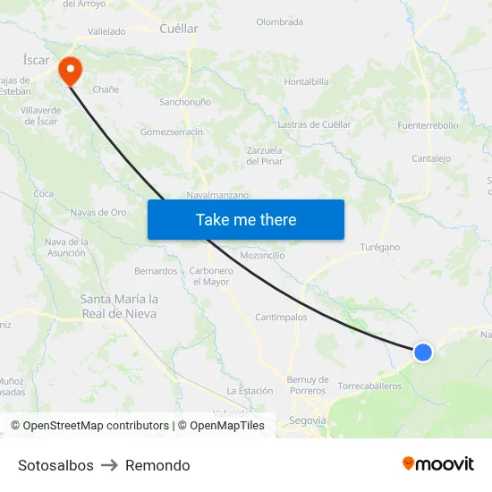 Sotosalbos to Remondo map