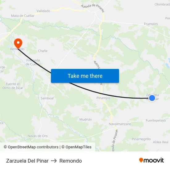 Zarzuela Del Pinar to Remondo map