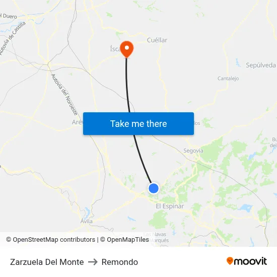 Zarzuela Del Monte to Remondo map