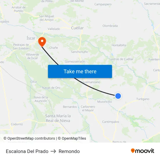 Escalona Del Prado to Remondo map